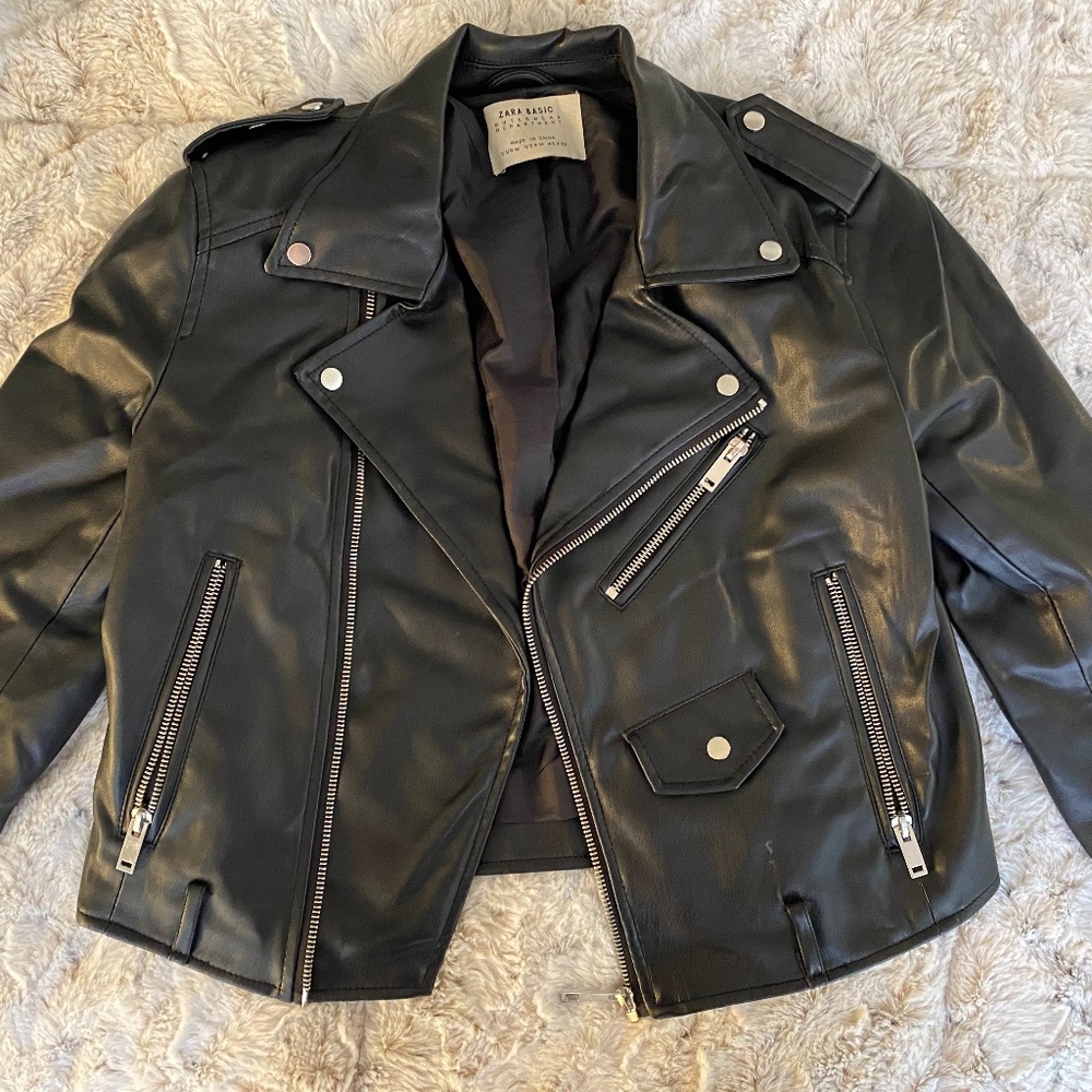 Zara Basic Faux Leather Jacket